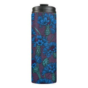 Blue cornflowers, wild flowers thermal tumbler