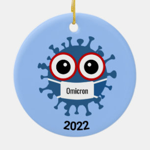 Blue Coronavirus Covid-19 Omicron Variant Ornament