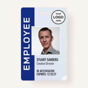 Blue Corporate Logo Employee Photo Badge ID Badge
