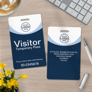 Blue Corporate Visitor Pass ID with custom badge ID Badge