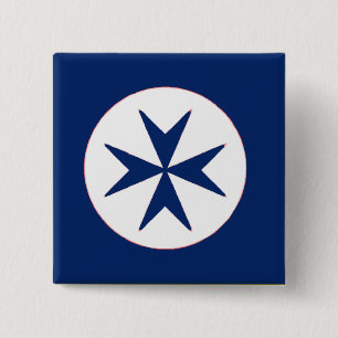 BLUE CORSAIR STYLE octagon cross 15 Cm Square Badge