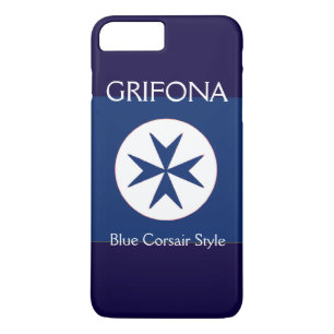 BLUE CORSAIR STYLE octagon cross iPhone 8 Plus/7 Plus Case
