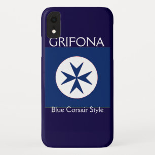 BLUE CORSAIR STYLE octagon cross iPhone XR Case