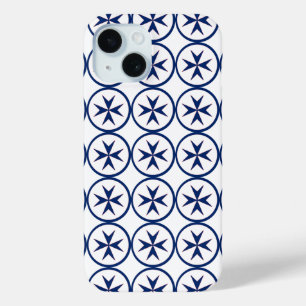 BLUE CORSAIR STYLE octagon cross iPhone 15 Case