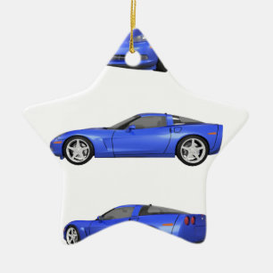 Blue Corvette: Ceramic Tree Decoration
