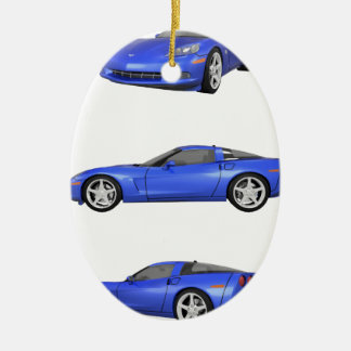 Blue Corvette: Ceramic Tree Decoration