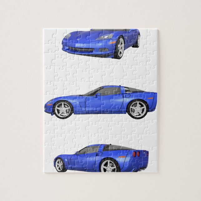 Blue Corvette: Jigsaw Puzzle (Vertical)