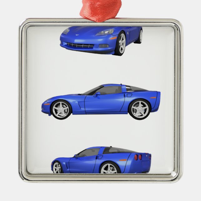 Blue Corvette: Metal Tree Decoration (Front)