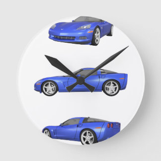 Blue Corvette: Round Clock