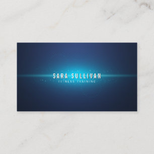 Blue Cosmic Glow Fitness Trainer Business Card