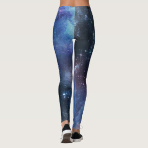 Blue Cosmic Nebula Universe Leggings