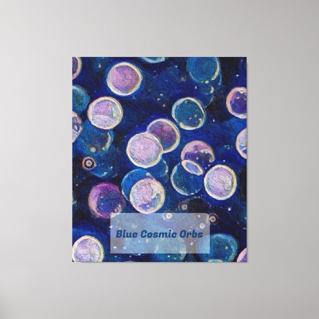 Blue Cosmic Orbs Canvas Print (Front)