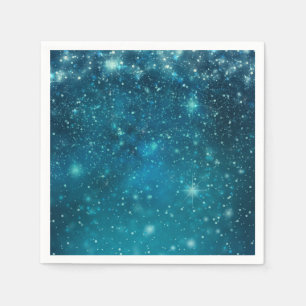 Blue Cosmic Spacey Starry Sky Napkin