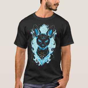 Blue Cosmic Sphynx Cat T-Shirt