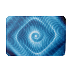 Blue Cosmic Spiral Nebula Bath Mat