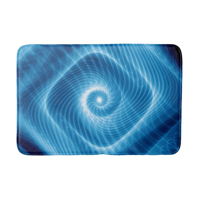 Blue Cosmic Spiral Nebula Bath Mat (Front)
