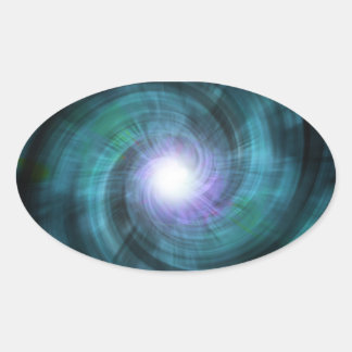 Blue Cosmic Twirl Oval Sticker