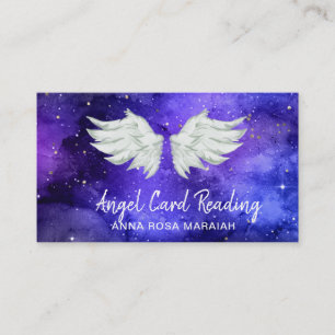 *~* Blue Cosmos Stars Galaxy Angel Wing Universe B Business Card