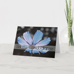 Blue cosmos sympathy card italian