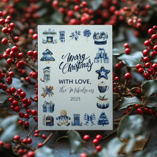 Blue Cosy Christmas Holiday Card