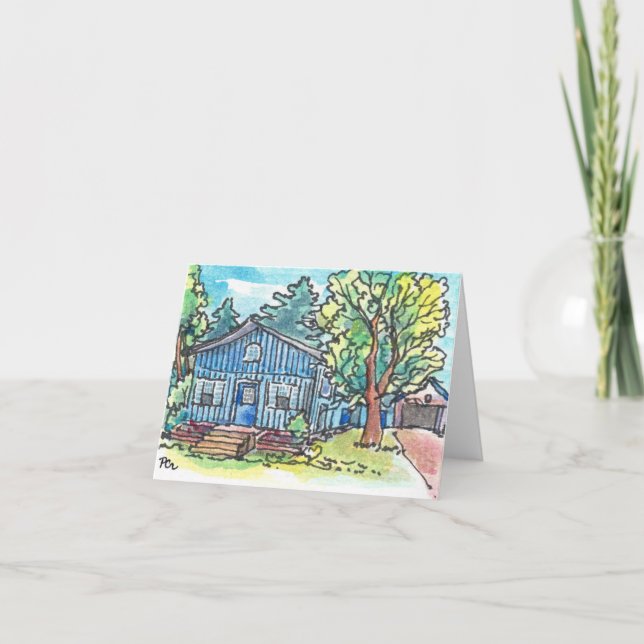 Blue Cottage Card (Front)