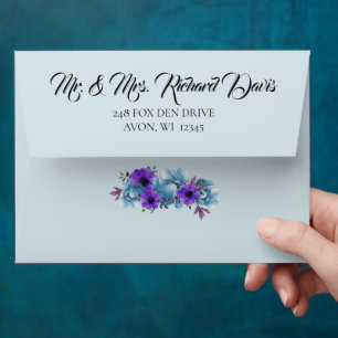 Blue Cottage Roses Rustic Wedding Suite Party Envelopes