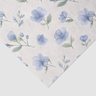 Blue Cottagecore Wildflowers Botanical Print  Tissue Paper