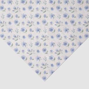 Blue Cottagecore Wildflowers Botanical Print  Tissue Paper