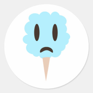 Blue cotton candy classic round sticker