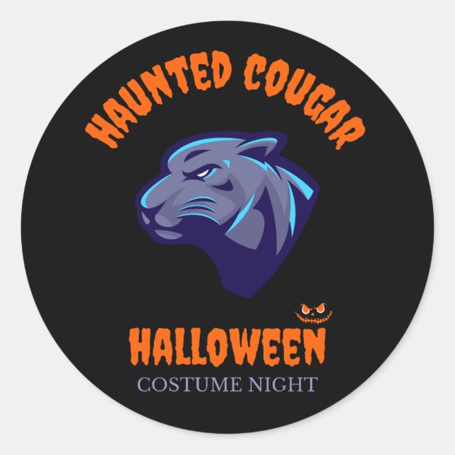 blue cougar classic round sticker (Front)
