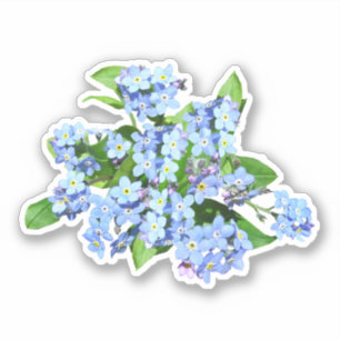 Blue Country Flowers Custom-Cut Vinyl Sticker