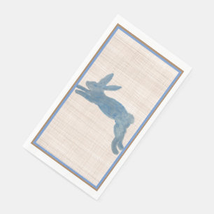Blue Country French Bunny Rabbit Paper Napkin