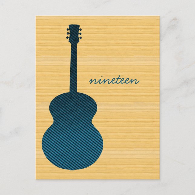Blue Country Guitar Table Number Postcard (Front)