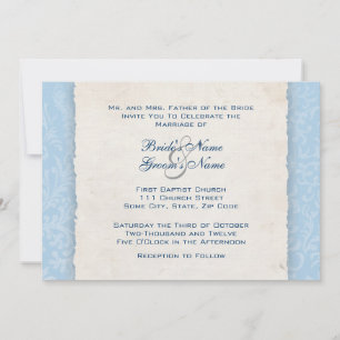 Blue Country Photo Wedding Invitation