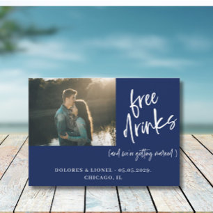 Blue Couple Photo Wedding Save the date
