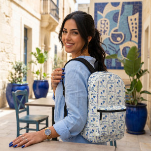 Blue Cove Printed Backpack