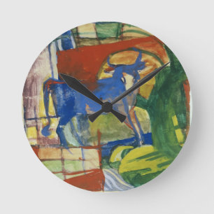 Blue Cow, 1914 (tempera on paper) Round Clock