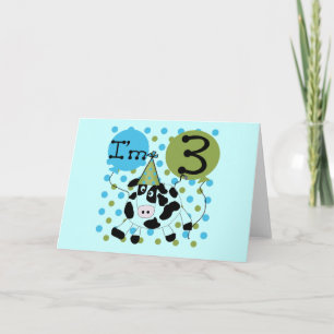 Blue Cow 3rd Birthday Tshirts and Gifts Card
