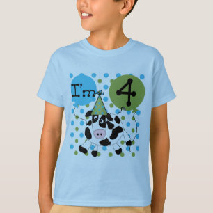 Blue Cow 4th Birthday Tshirts and Gifts