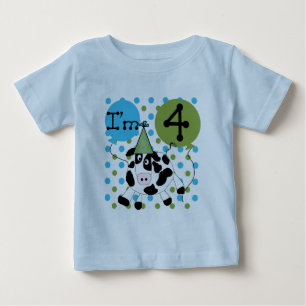 Blue Cow 4th Birthday Tshirts and Gifts