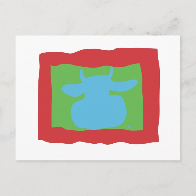 BLUE COW POSTCARD (Front)