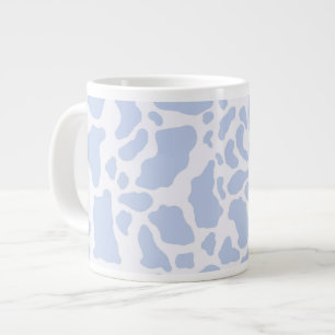 Blue Cow Spots Animal Print Pattern Large Coffee Mug