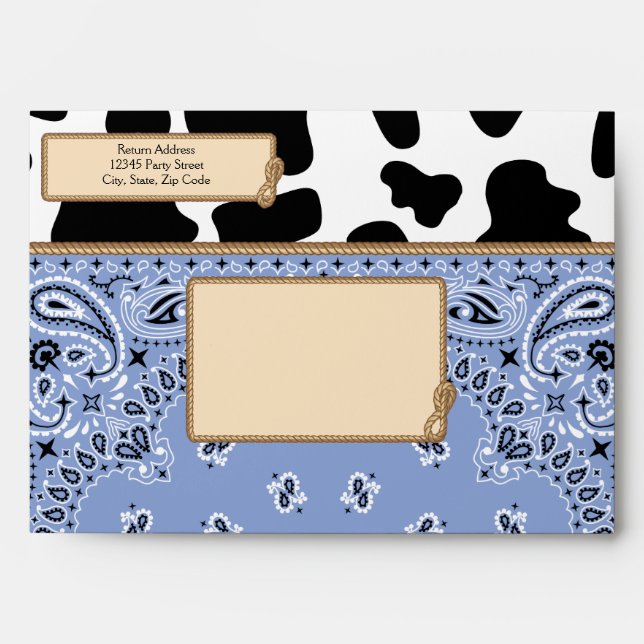 Blue Cowboy, Bandanna Style A7 Envelopes (Front)