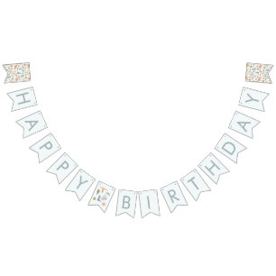 Blue Cowboy Birthday Party Decor Bunting