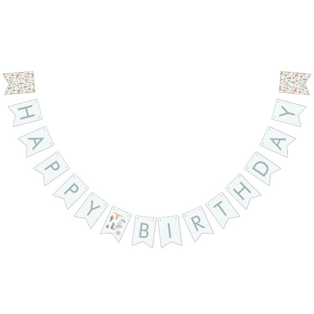Blue Cowboy Birthday Party Decor  Bunting (All)