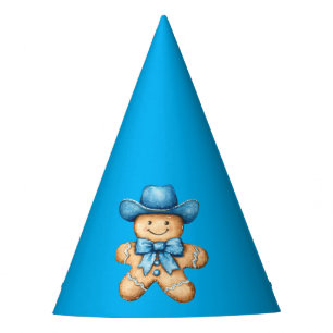 Blue Cowboy Birthday Party Hat