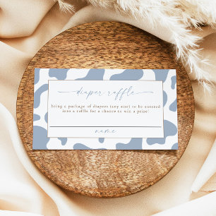Blue Cowboy Cow Print Diaper Raffle Ticket