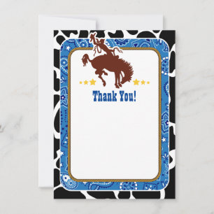 Blue Cowboy Thank You Notes