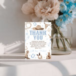 Blue Cowboy Western Thank You Card<br><div class="desc">Send a big "Thank You" from the wild west! This matching thank you card features a rustic cowboy hat and desert elements in blue and tan. Perfect for thanking guests for attending your son's "How the West Was One" first birthday celebration. A sweet and stylish way to show your gratitude....</div>