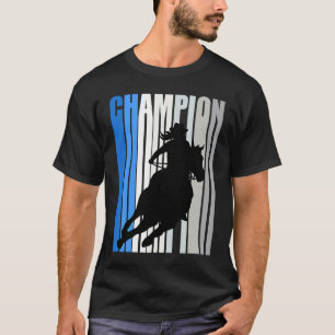 Blue Cowgirl Champion Horse Riding Barrel Racing W T-Shirt
